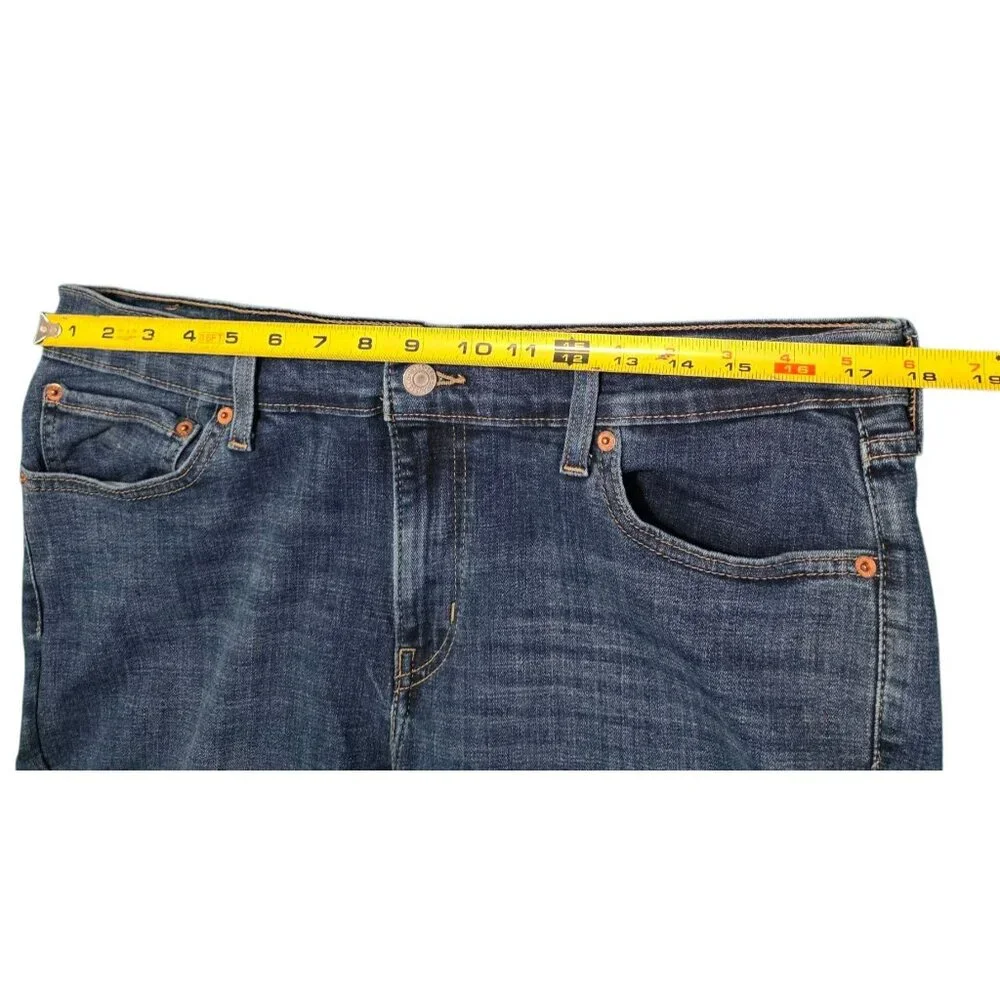 Levis Boyfriend Jeans Blue Denim Pants Midrise Stretch Straight Leg Womens 32 - Picture 10 of 13